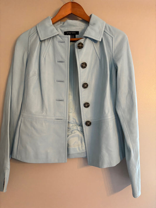 #70 Women's Etcetera Genuine Leather Jacket size 0 VGUC