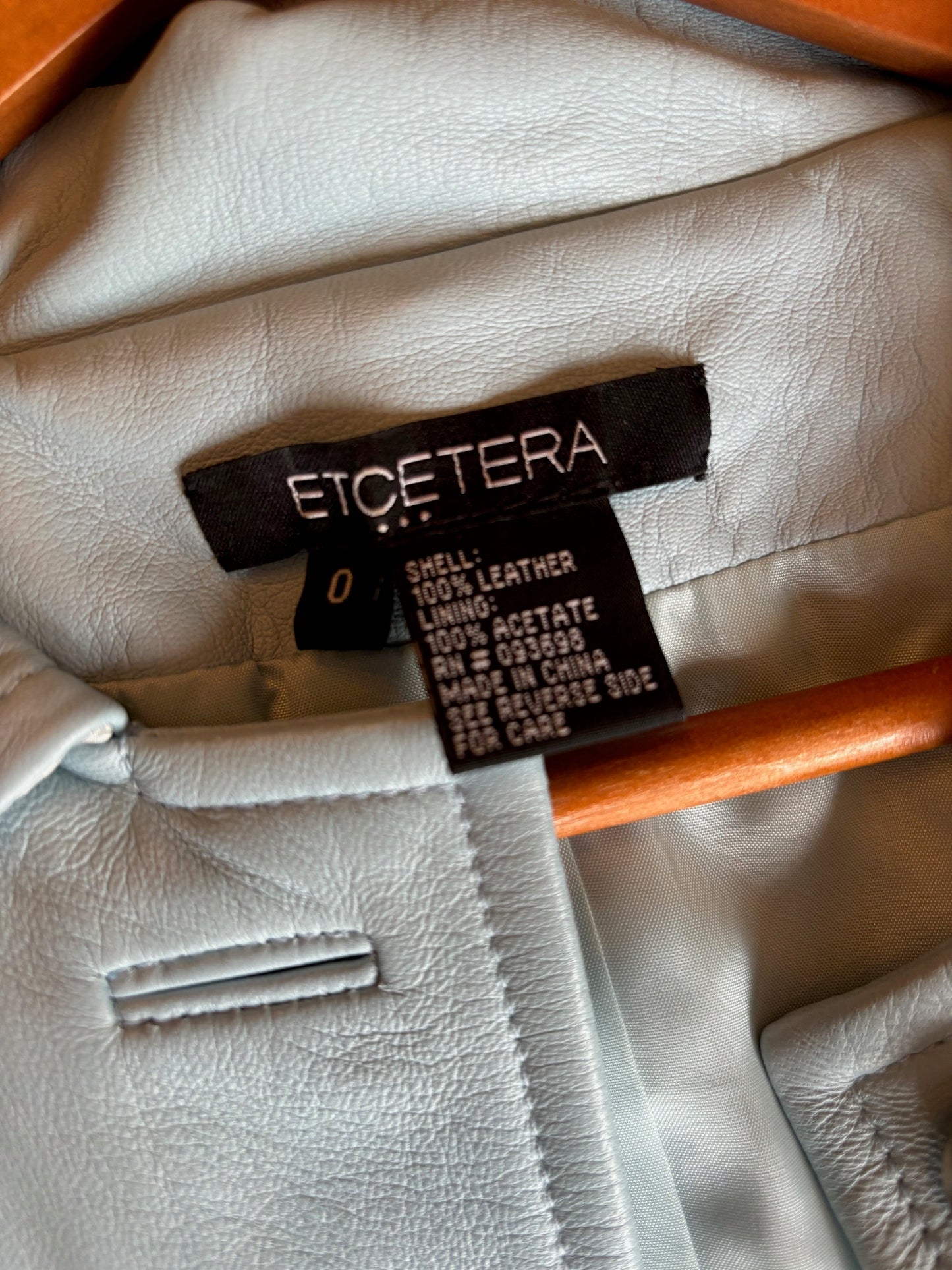 #70 Women's Etcetera Genuine Leather Jacket size 0 VGUC