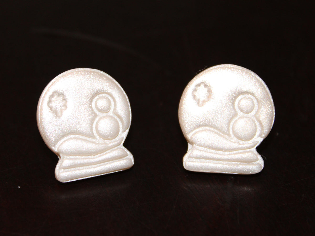 #168 Snowglobe clay earrings - NWOT