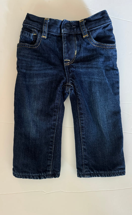 REDUCED PRICE #34 GAP boys 6-12 month lined blue jeans