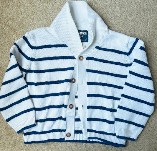 #15 Oshkosh 5t Cream/Navy Cardigan
