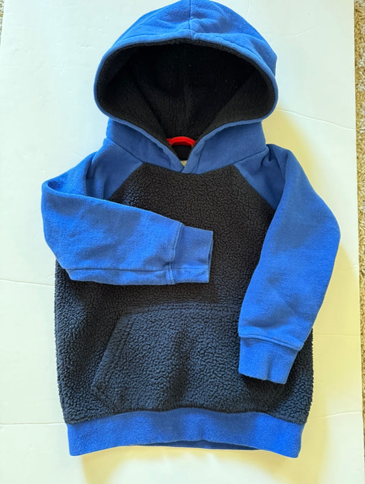 REDUCED PRICE #34 Boden 2-3 t boys fleece lined hooded blue sweatshirt