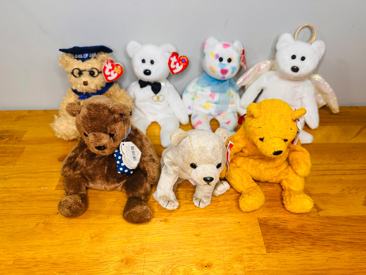 #163 Lot of 7 bear Beanie Babies