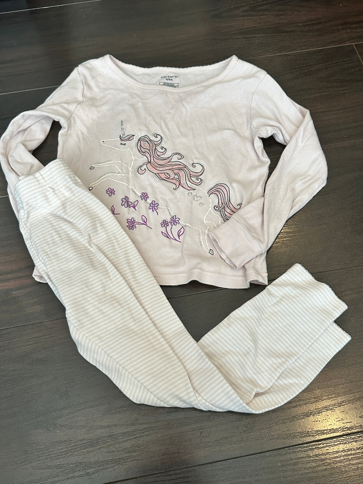 #48 Carters Pink Unicorn PJs 6