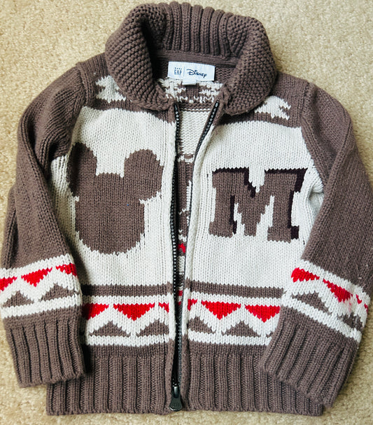#15 Gap x Disney 2t Mickey Zippered Cardigan
