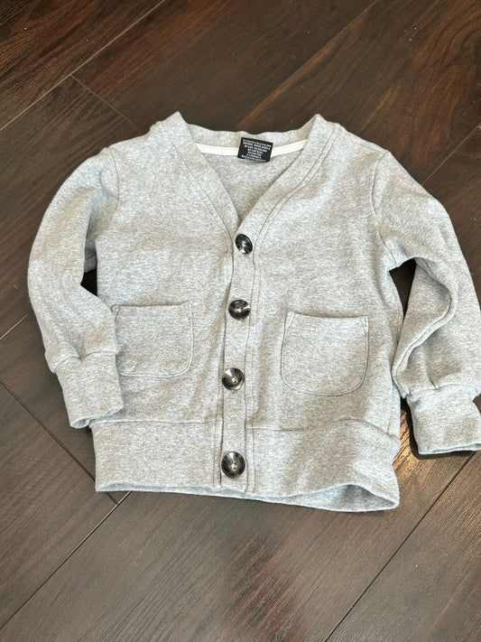 #48 Little Bibsy Gray cardi size 2-3