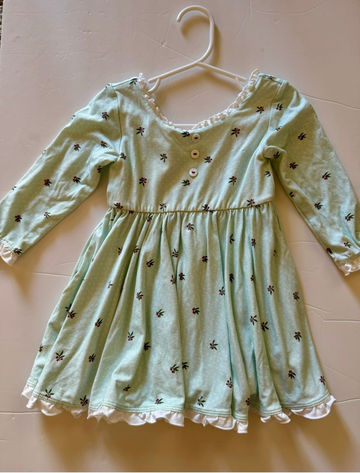 REDUCED PRICE #34 omi jo 18 month girls holly green holiday dress