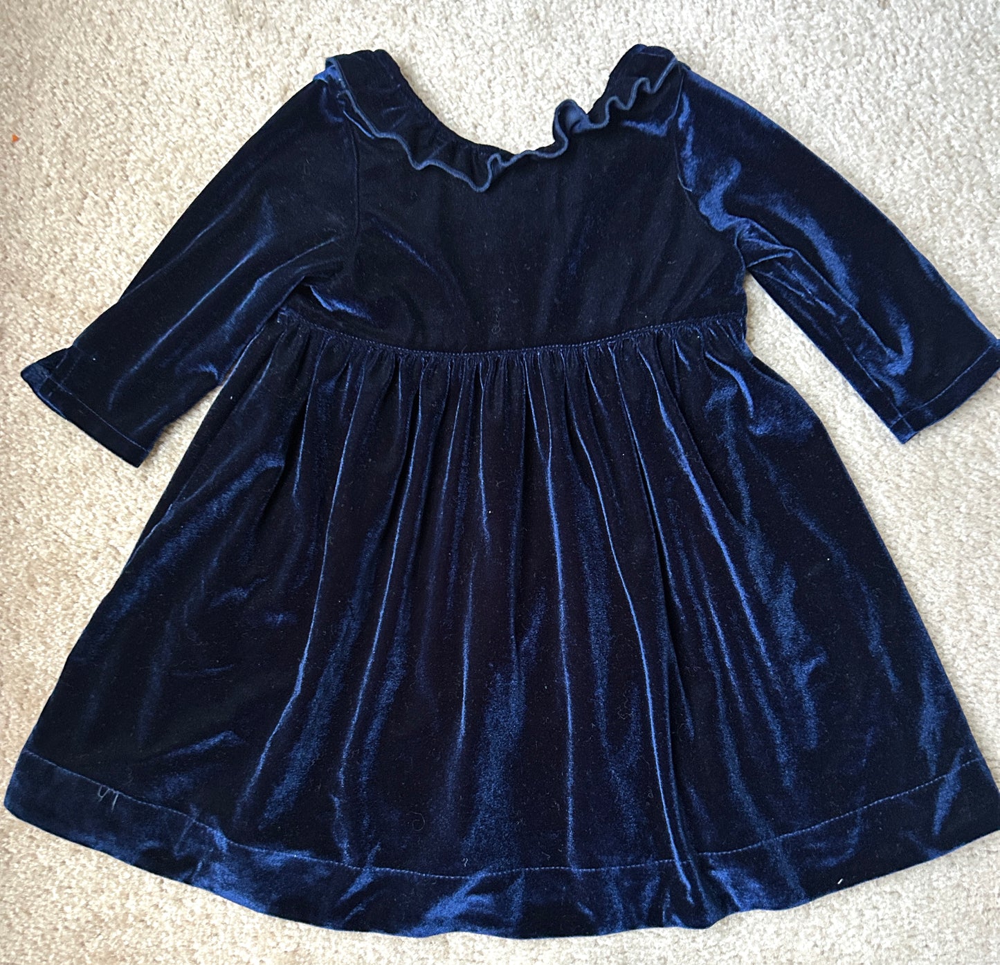 #15 Pink Chicken 2Y Navy Velvet Dress