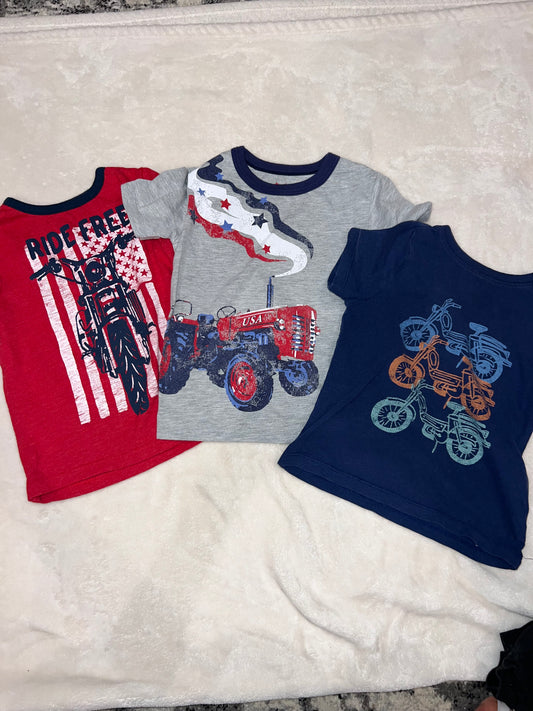 #92A 3t boys riding shirts mix of two oldnavy and a no name brand all euc