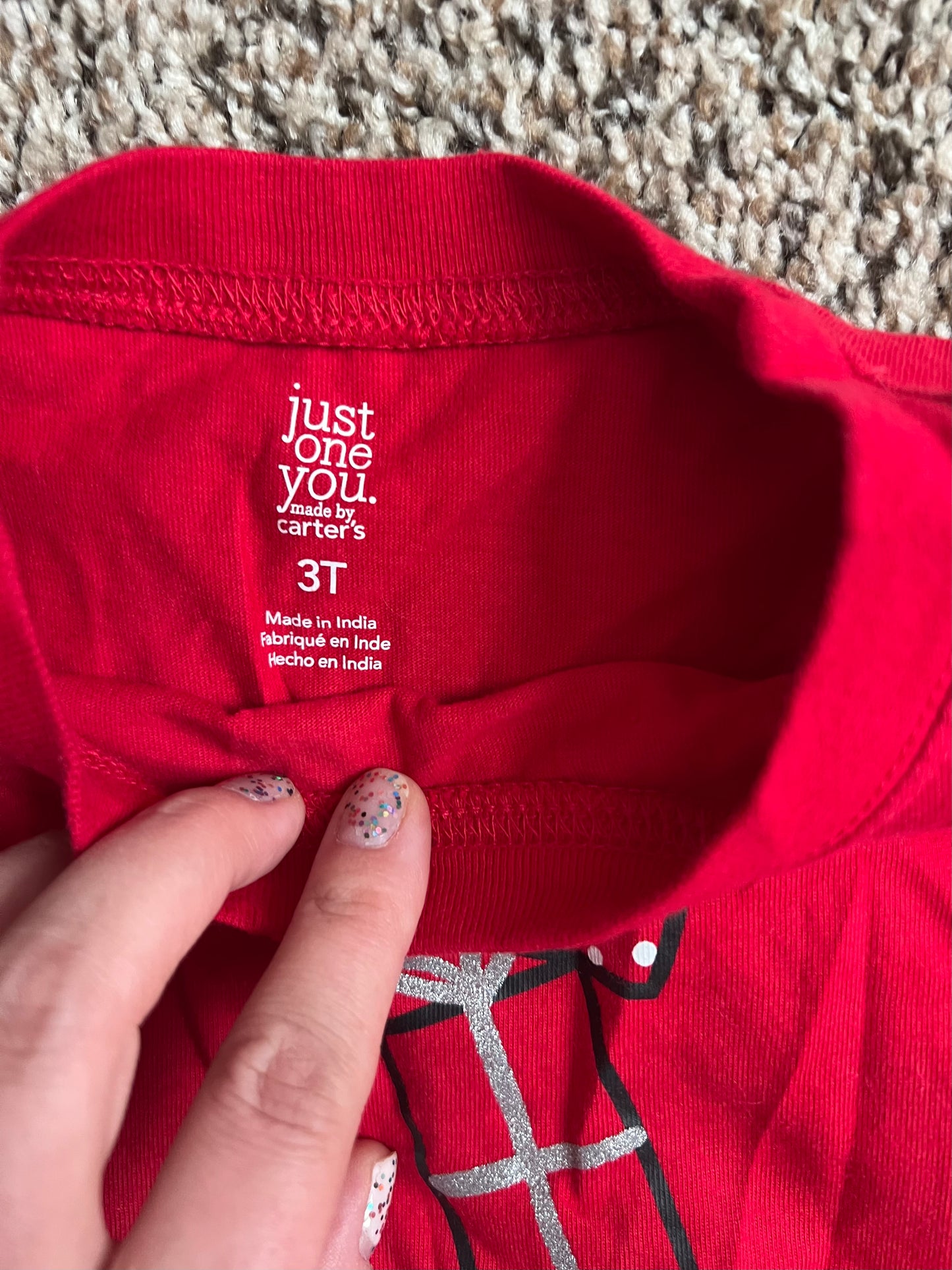 Seller 130 Girls 3T Red Holiday Shirt - EUC