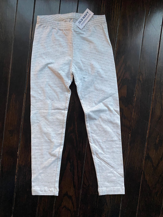 #117, Old Navy gray stripe leggings, Girls 5T, New