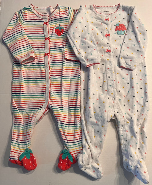 #SCO 74B Girls Carters sleepers 9 months