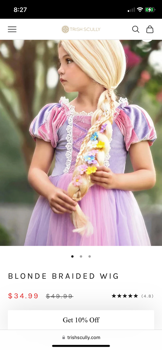 #117,Trish Scully Blonde Rapunzel wig, NEW
