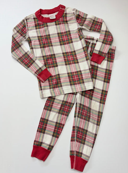 Seller 189 Size 5 (110cm) Hanna Andersson Holiday Plaid Long John Pajamas VGUC