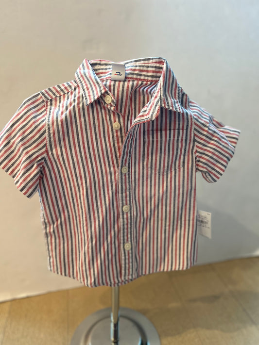 Nwt 12-18 month old navy red white and blue stripped shirt