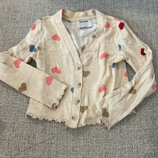#48 Old Navy Heart cardi 5t