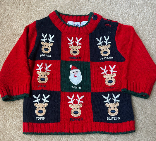 #15 Vintage 12m Reindeer Sweater