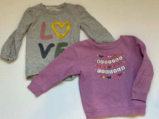 #82 Sweatshirt Bundle Girls Size 2T (Carter & Garanimals)