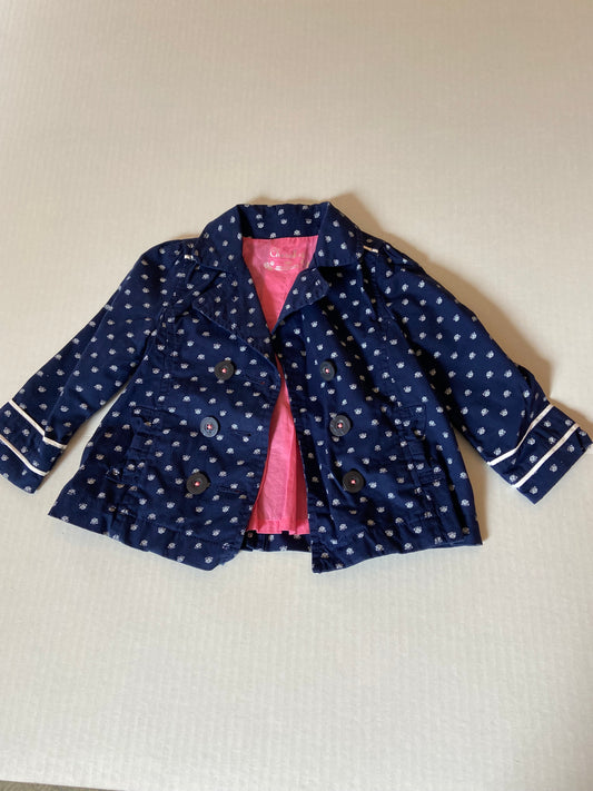 Size 18 mos, VGUC Cherokee Navy Peacoat with adorable bees
