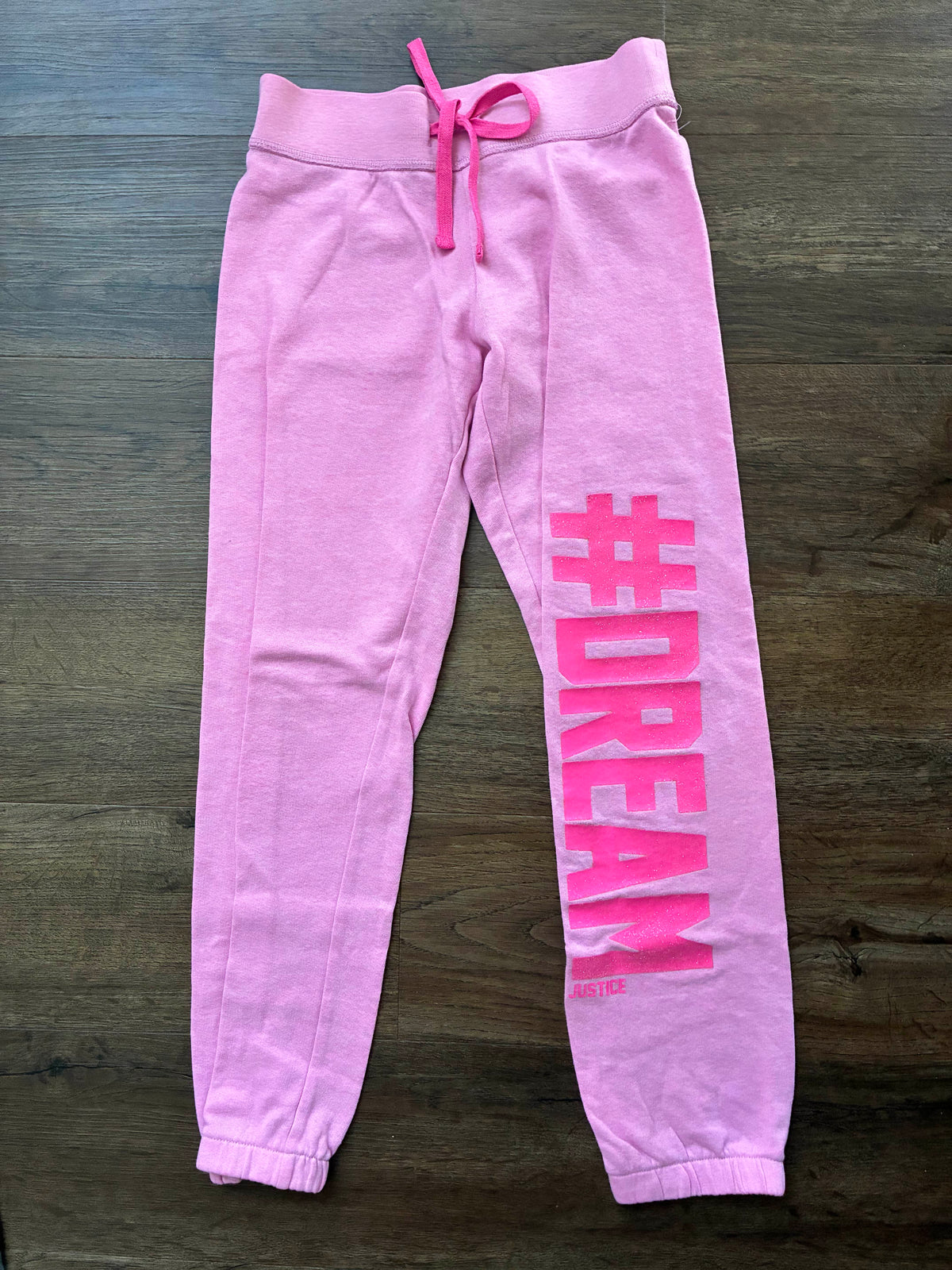 #126 Justice Gray Flare Leggings & Pink Joggers Girls 8