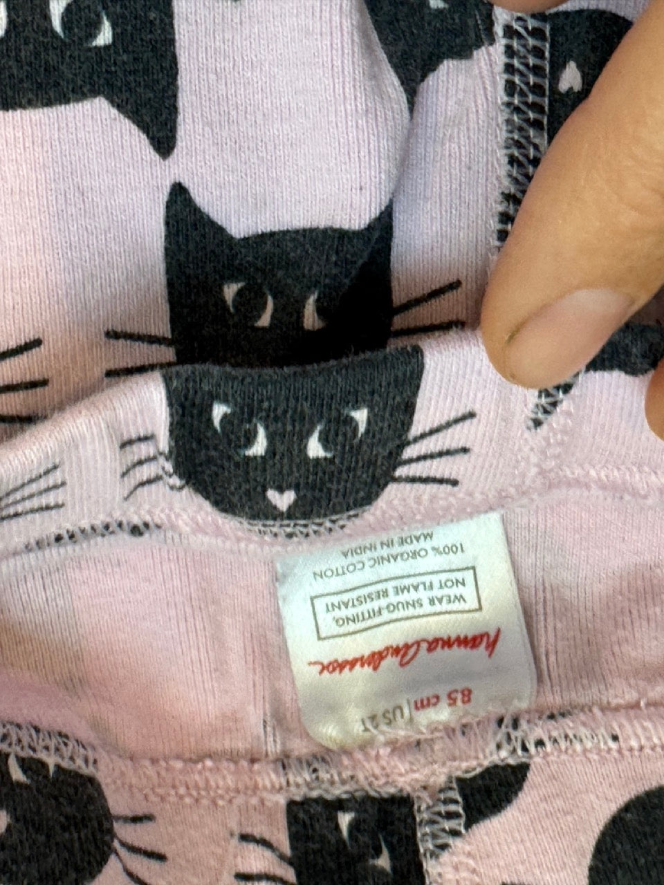 #82 Hanna Anderson Black Cat PJs Girls Size 2T