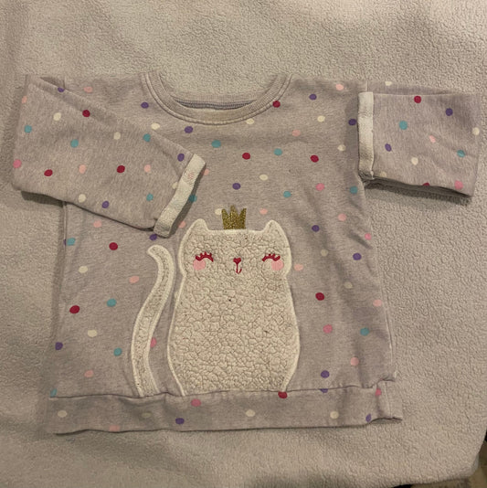 Seller #191 24mo Jumping Beans Cat Polka Dot Sweatshirt (1 of 2)