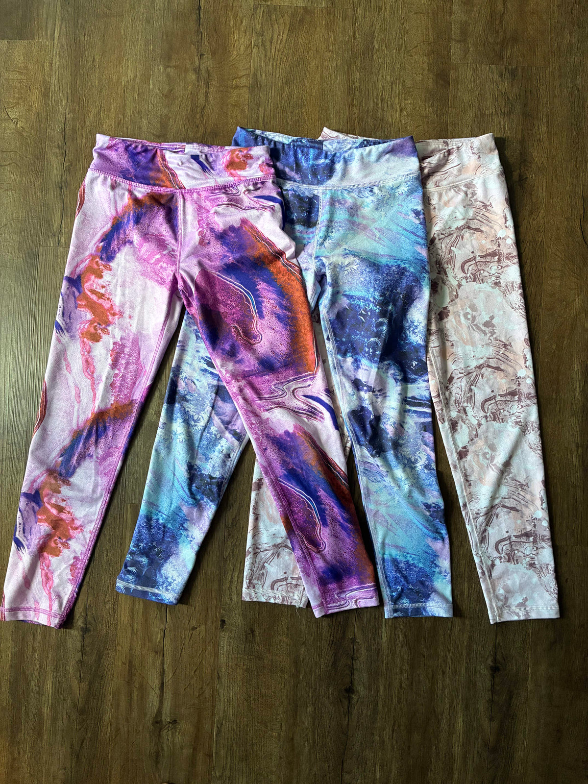 #126 3 Pairs - Jumping Beans Active Multicolor Leggings Girls 8