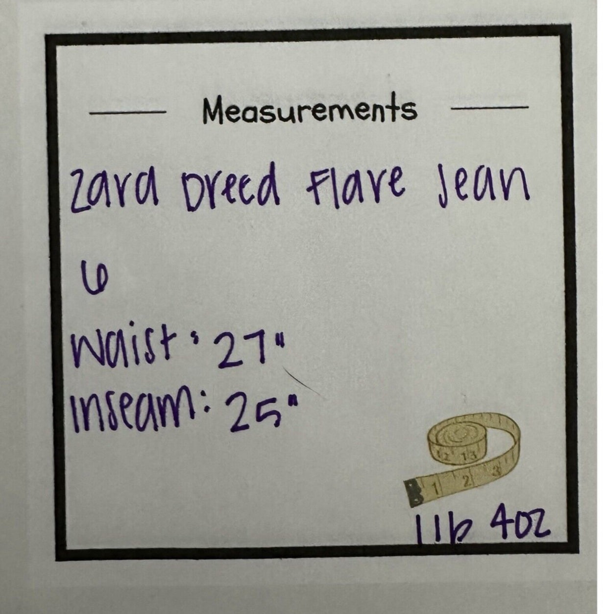 #111 Zara The Dreed Flare Crop Jeans Size 6