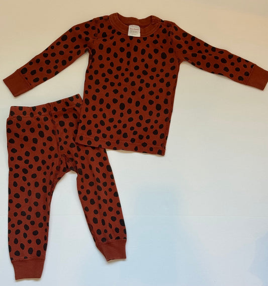 #82 Hanna Anderson Leopard Print PJs Girls Size 2T