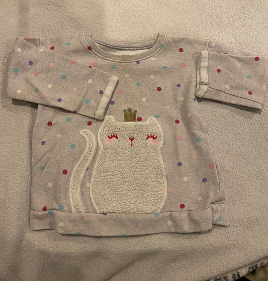 Seller #191 24mo Jumping Beans Cat Polka Dot Sweatshirt (2 of 2)