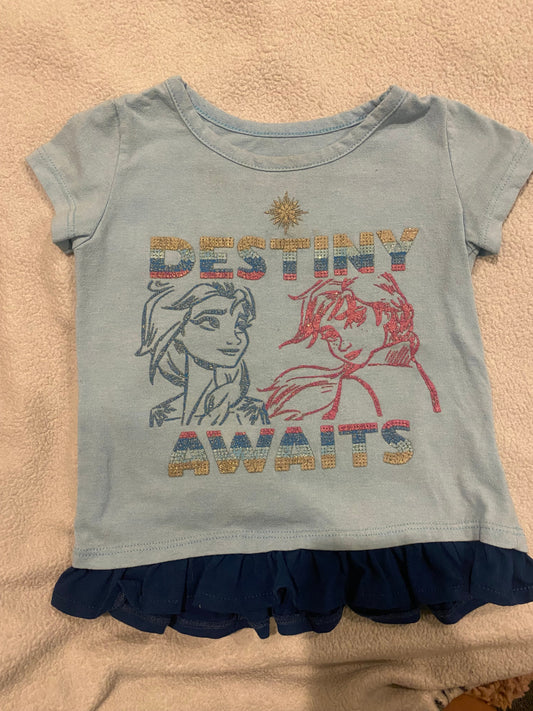 Seller #191 2t Blue Glittery Frozen T-Shirt