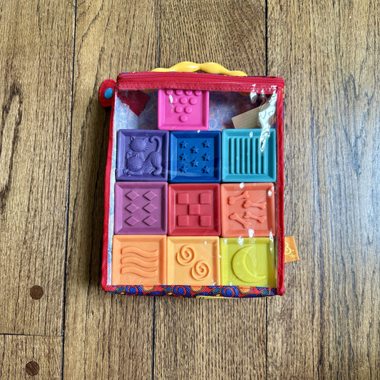 #95 Like New B. toys – Baby Blocks – 10 Stacking & Building Toys For Babies