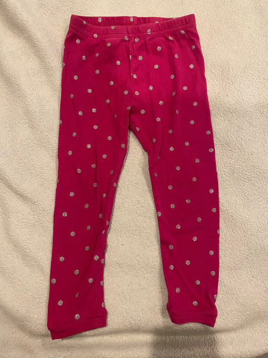 Seller #191 3t Carter's Pink Pants with Silver Glittery Polka Dots