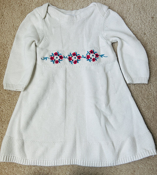 #15 *Reduced* HA 18-24m Knit Sweater Dress with Floral Wreaths