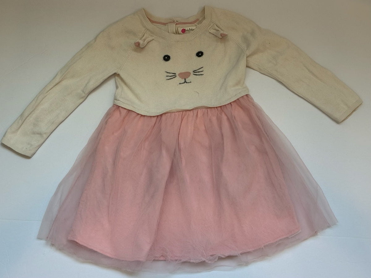 #82 Baby Boden Bunny Dress with Tulle Girls Size 3-4T (Play Condition)