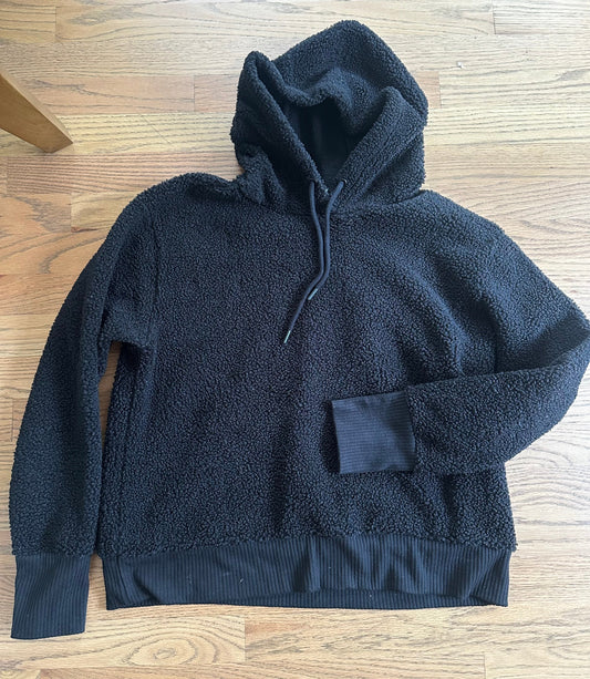 #198- Women’s Black Sherpa Hoodie- Size large