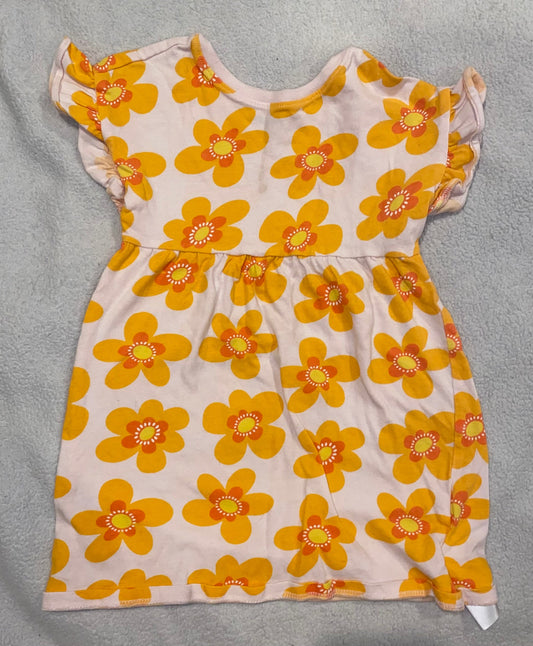 Seller #191 2t Orange Floral Short Sleeved Old Navy Dress