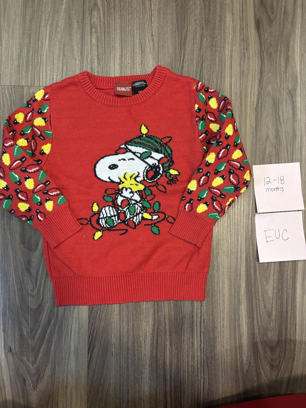 #138 - 12-18 Mo EUC Snoopy Christmas Sweater