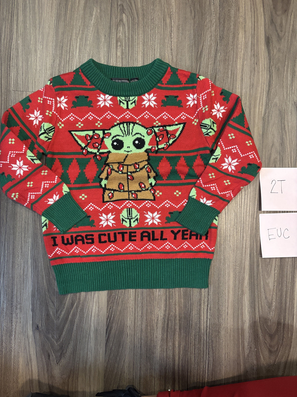#138 - 2T EUC Baby Yoda Christmas Sweater