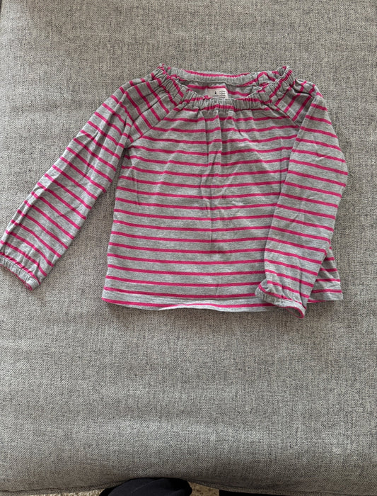 REDUCED # 92 girls GAP 3 t pink gray stripe lightweight top