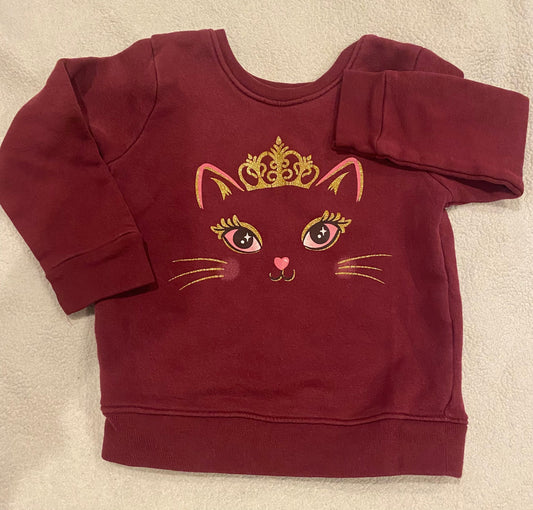 Seller #191 2t Garanimals Maroon Queen Cat Sweatshirt