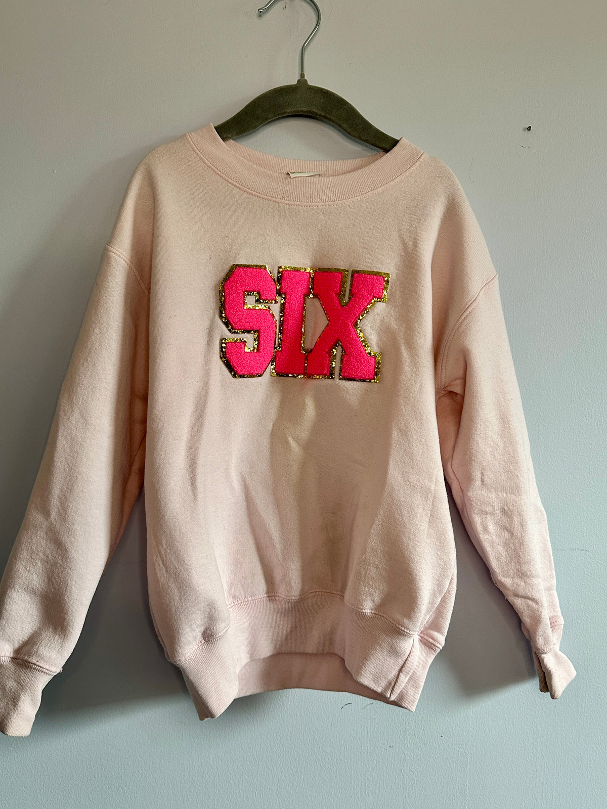 #48 "Six" Pink Sweatshirt size 6