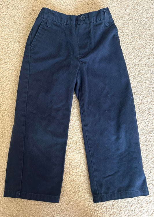#15 French Toast 4t Navy Pants with Elastic Waistband
