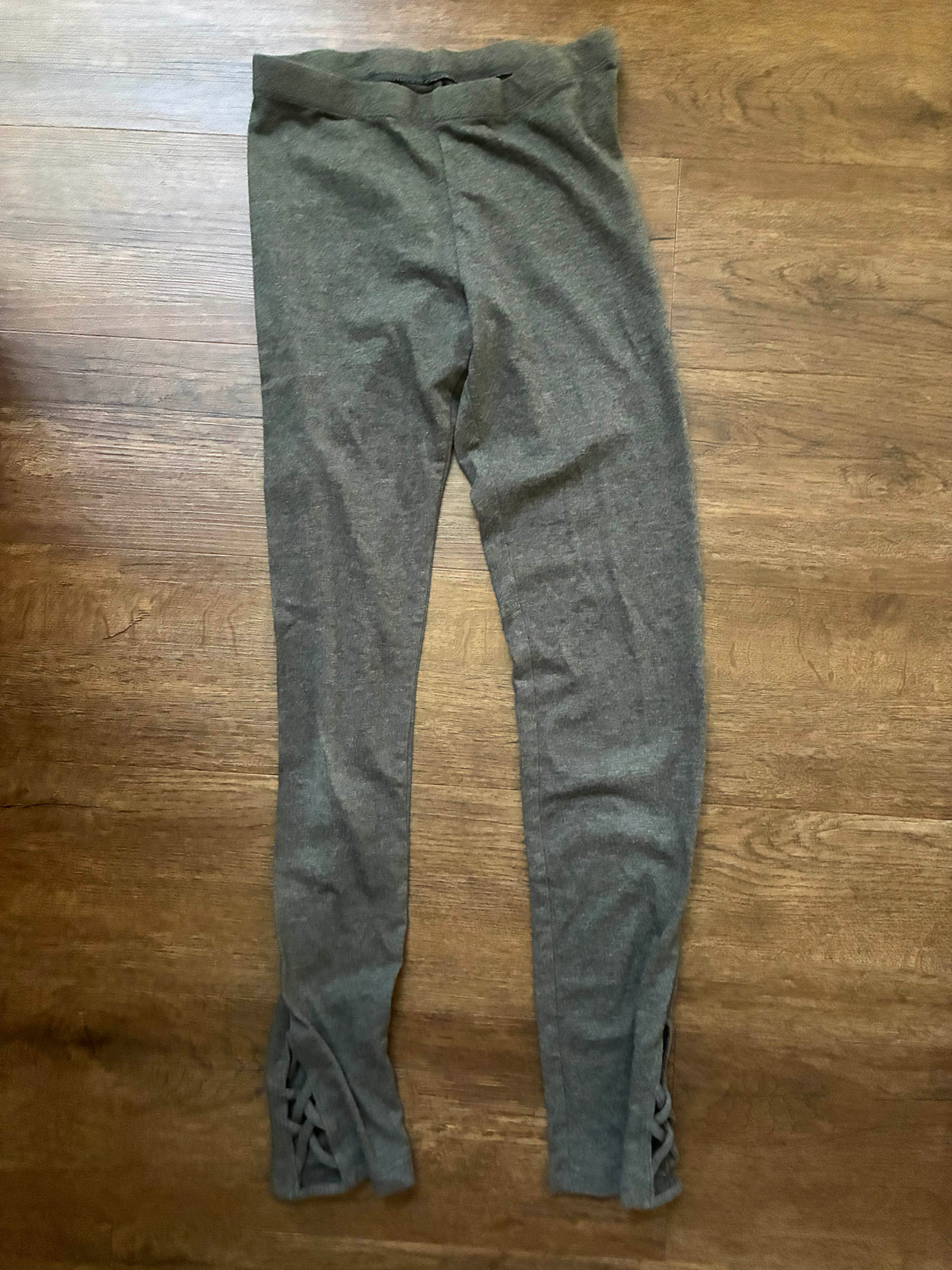 #126 2 Pairs Old Navy Dark Gray & Black Leggings Girls L 10/12