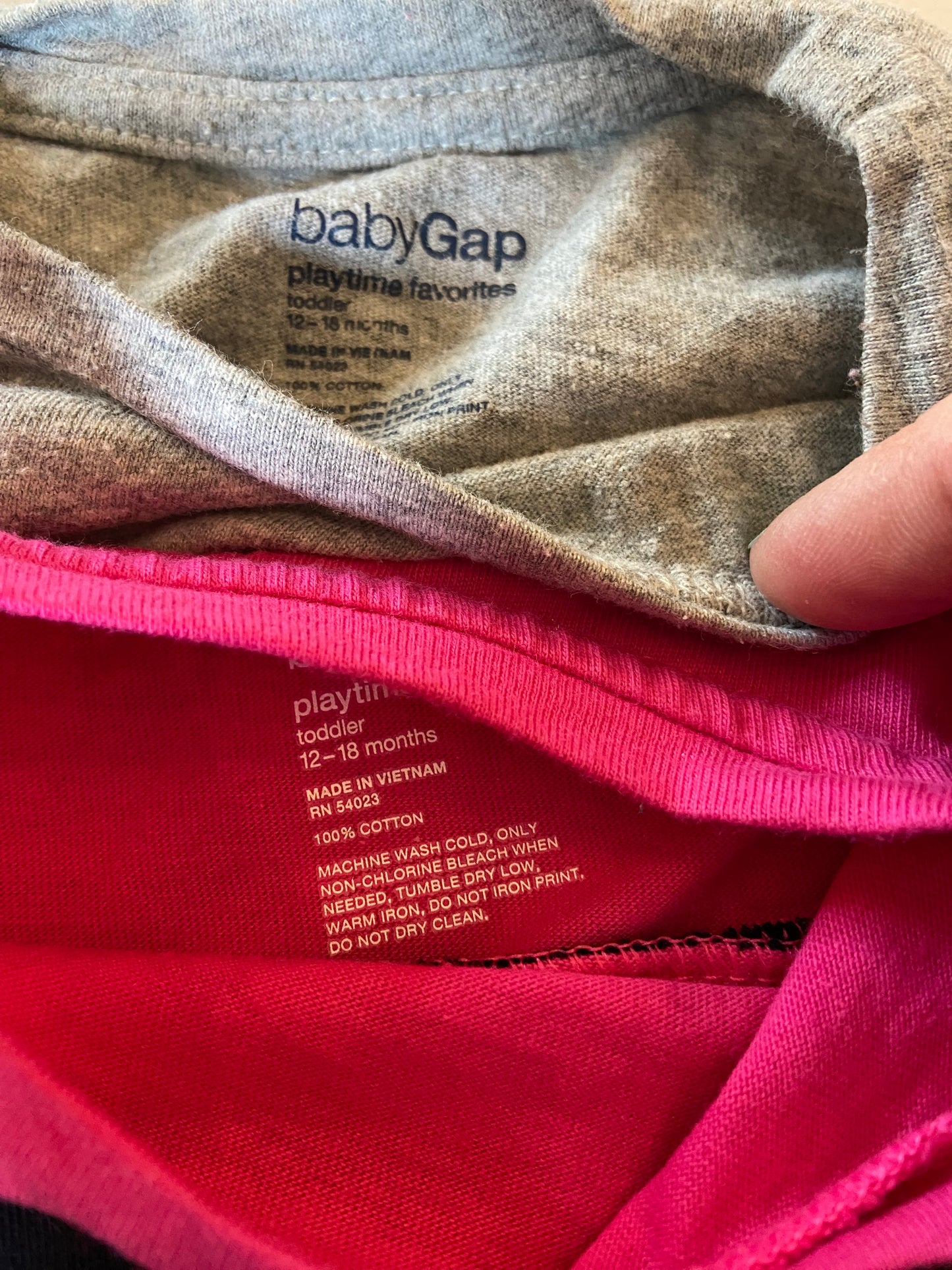 Size 12-18 mos, Baby Gap long sleeve shirts