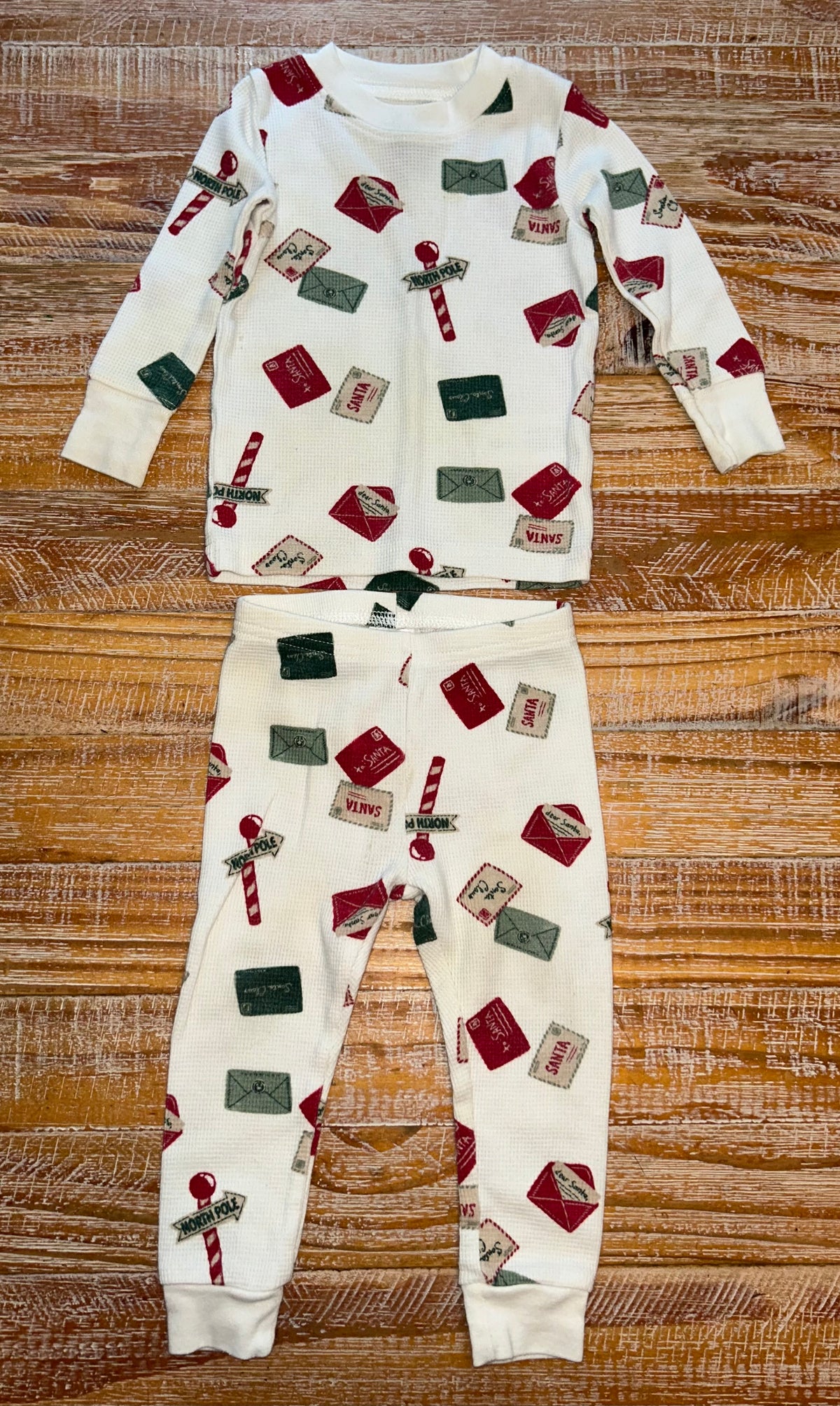 #4 Carter’s Holiday Waffle Pajama Set 12 months