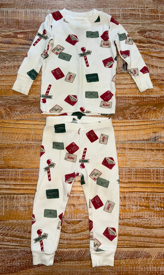 #4 Carter’s Holiday Waffle Pajama Set 12 months