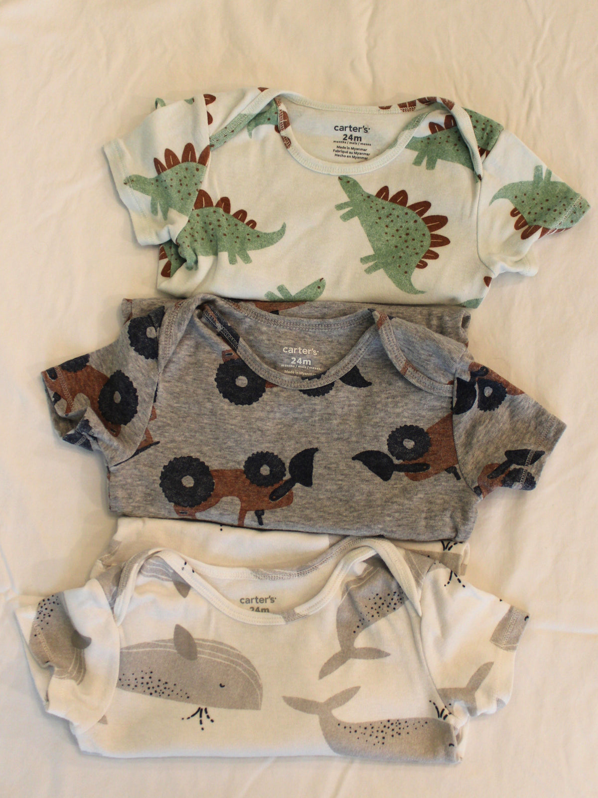 #168 24m Boys Carter's onsies - set of 3