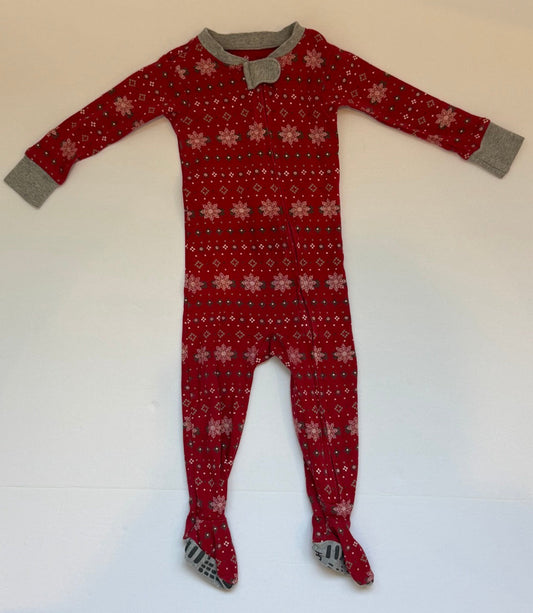 #82 The Honest Company Red Footie Winter PJs Gender Neutral Size 12M