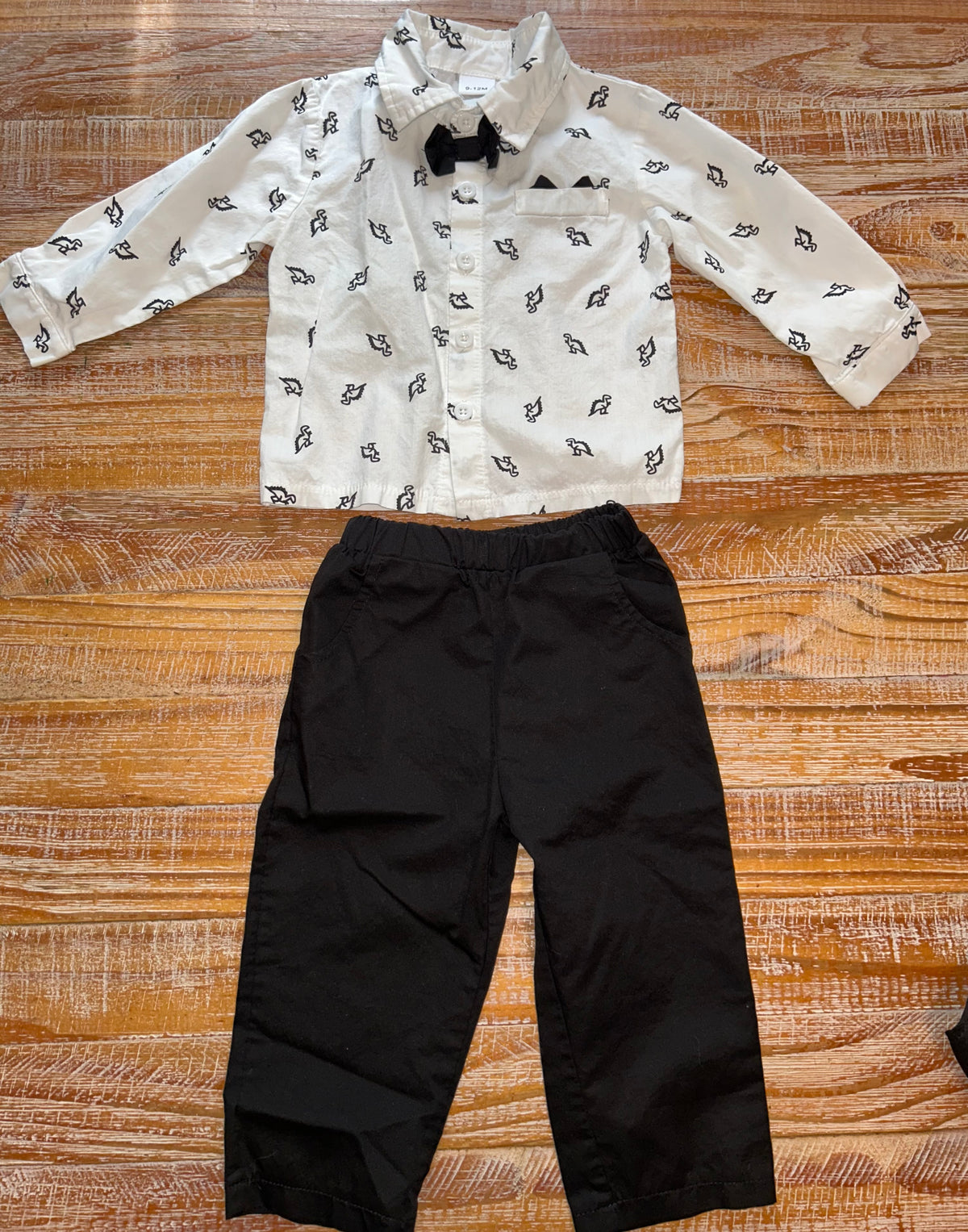 #4 Amazon White and Black Dinosaur Formal Suit Boys 9-12 months